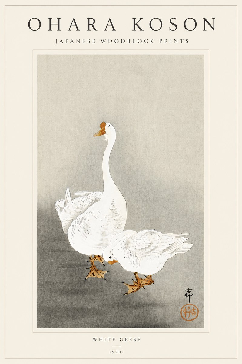 Ohara Koson White Geese No5 - Poszter