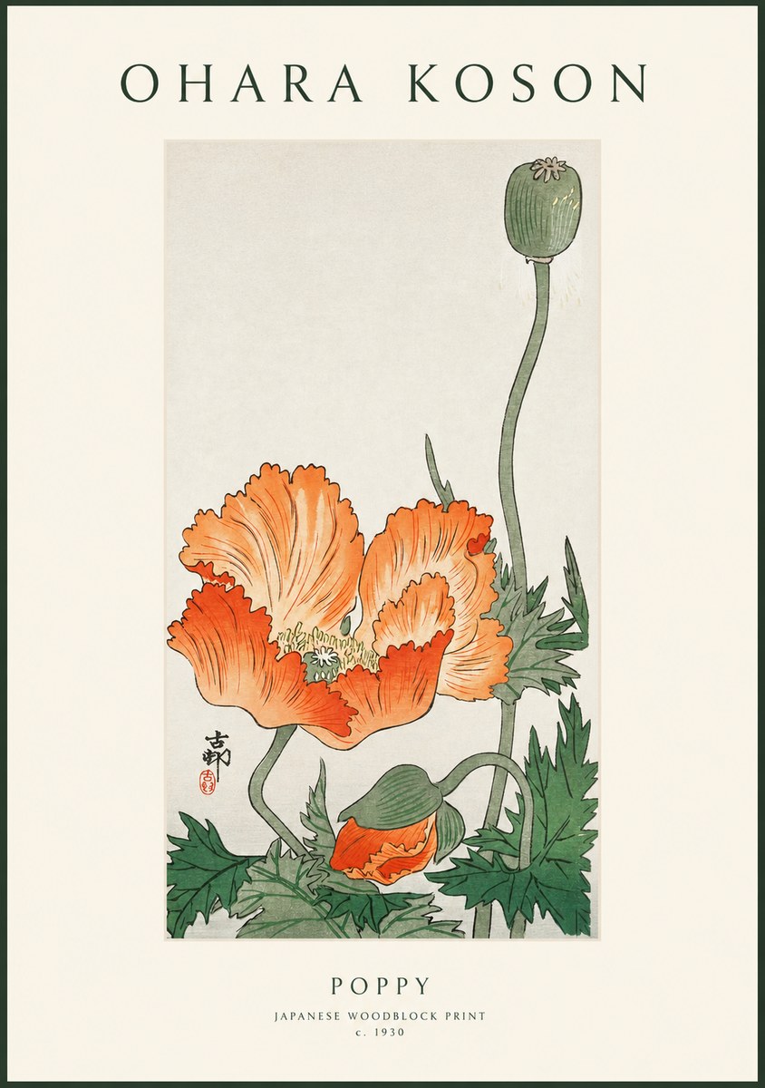 Ohara Koson Poppy No1 - Poszter