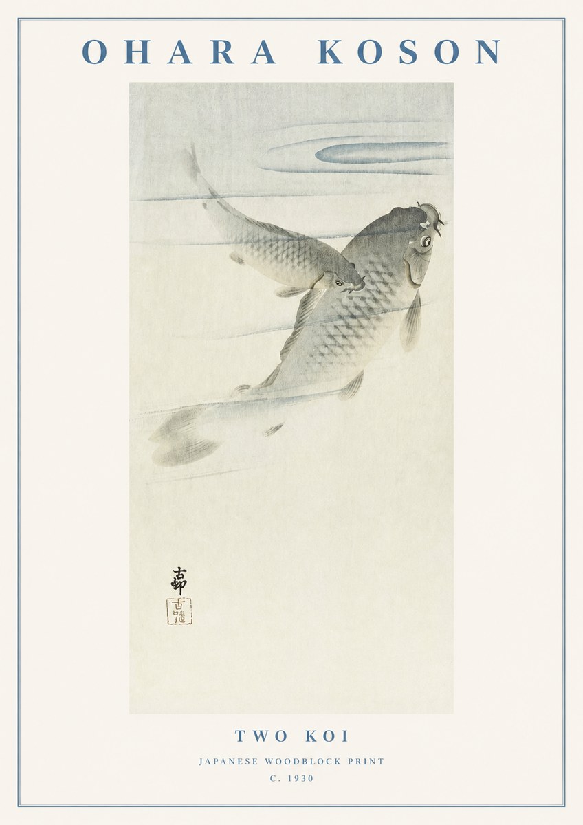 Ohara Koson Two Koi I No1 - Poszter