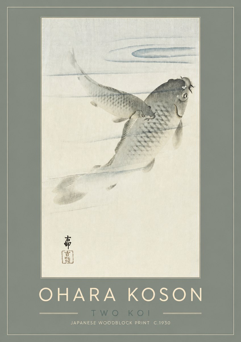Ohara Koson Two Koi I No2 - Poszter