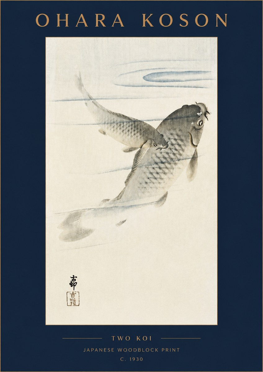 Ohara Koson Two Koi I No4 - Poszter