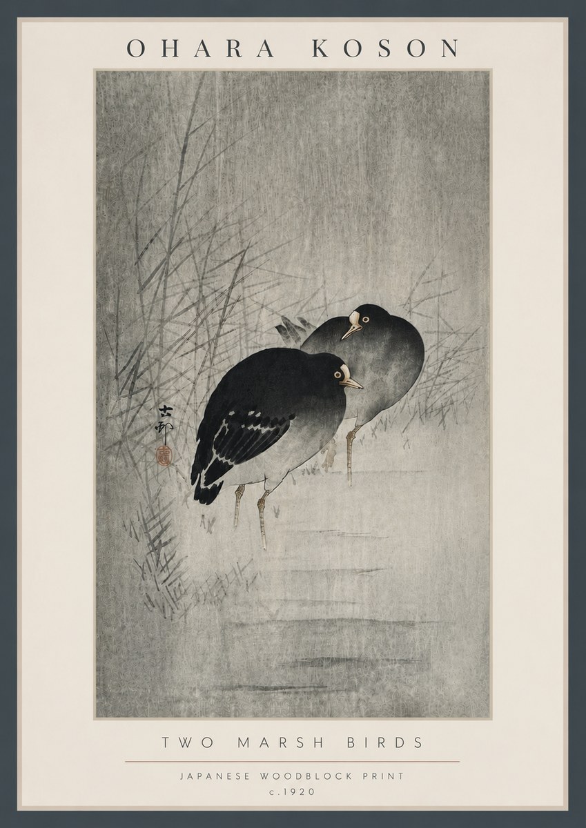 Ohara Koson Two Marsh Birds No6 - Poszter
