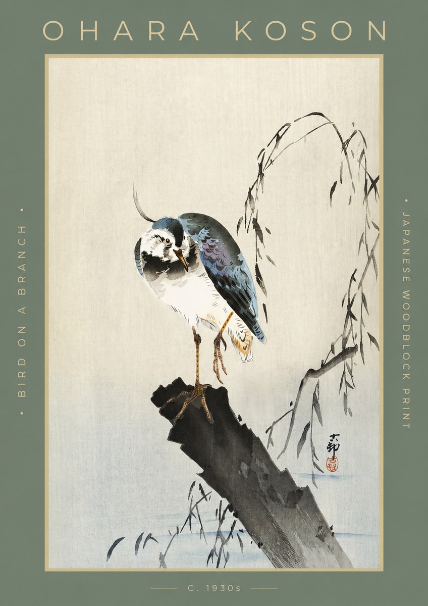 Ohara Koson Bird on a Branch III No2 - Poszter
