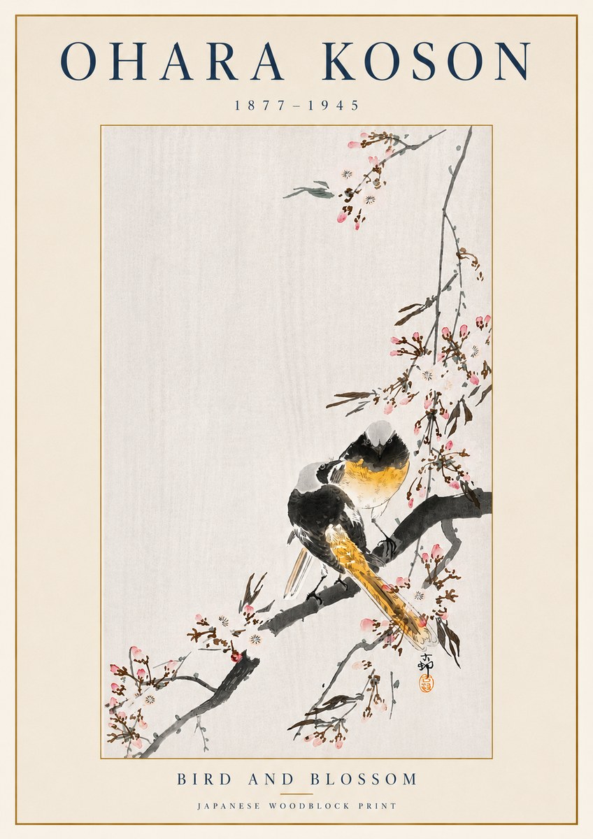 Ohara Koson Bird and Blossom No4 - Poszter