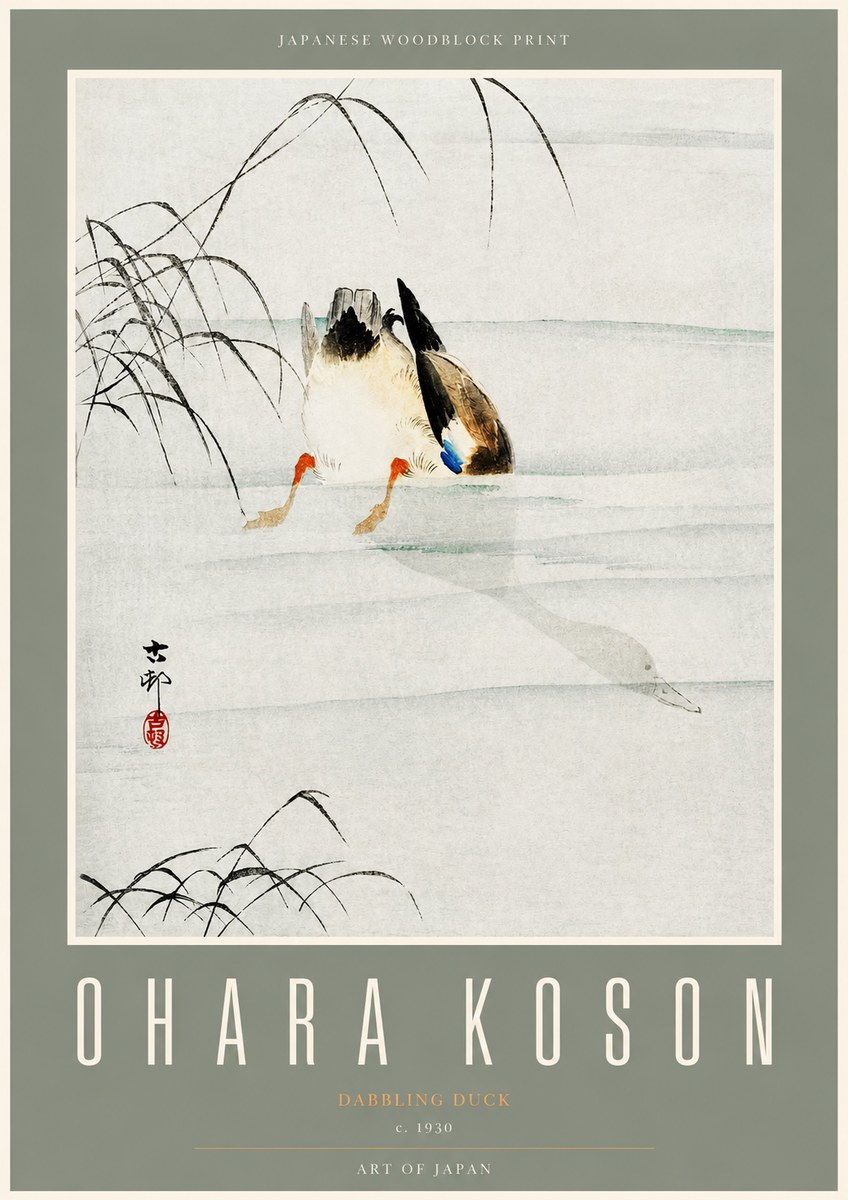 Ohara Koson Dabbling Duck No2 - Poszter
