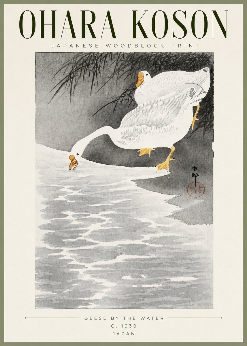 Ohara Koson Geese by the Water No2 - Poszter