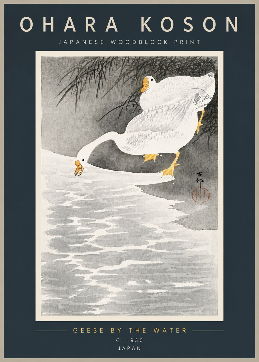 Ohara Koson Geese by the Water No3 - Poszter