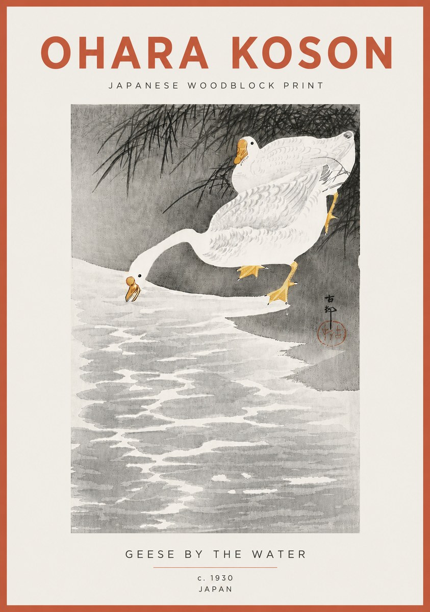 Ohara Koson Geese by the Water No4 - Poszter