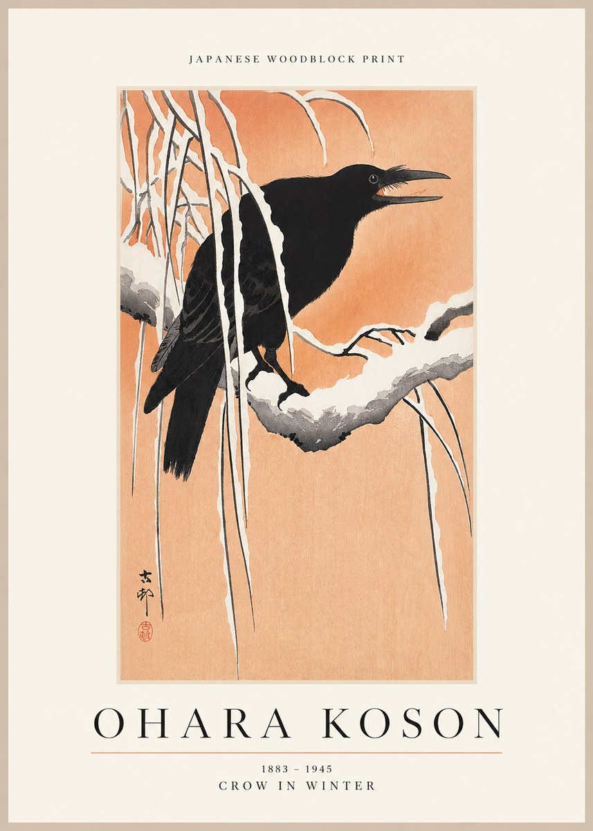 Ohara Koson Crow in Winter II No1 - Poszter