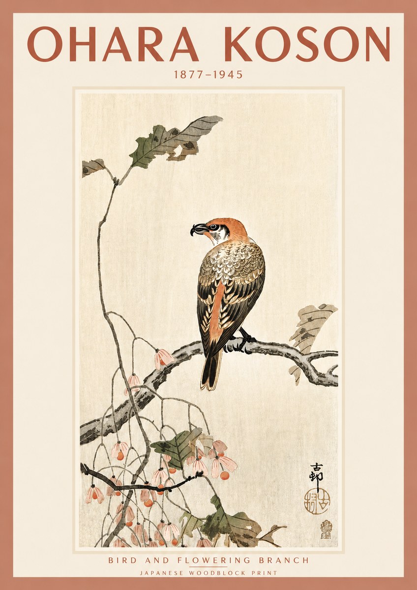 Ohara Koson Bird and Flowering Branch No2 - Poszter