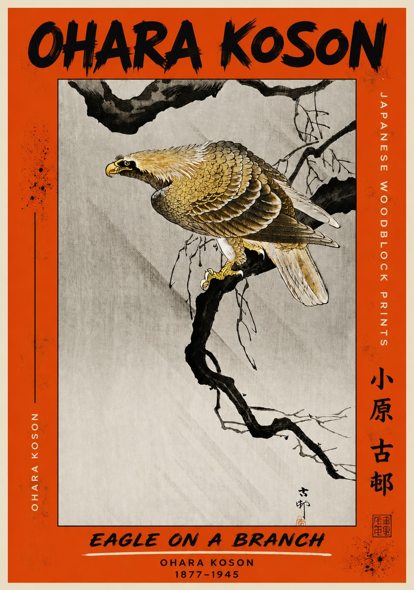 Ohara Koson Eagle on a Branch II No4 - Poszter