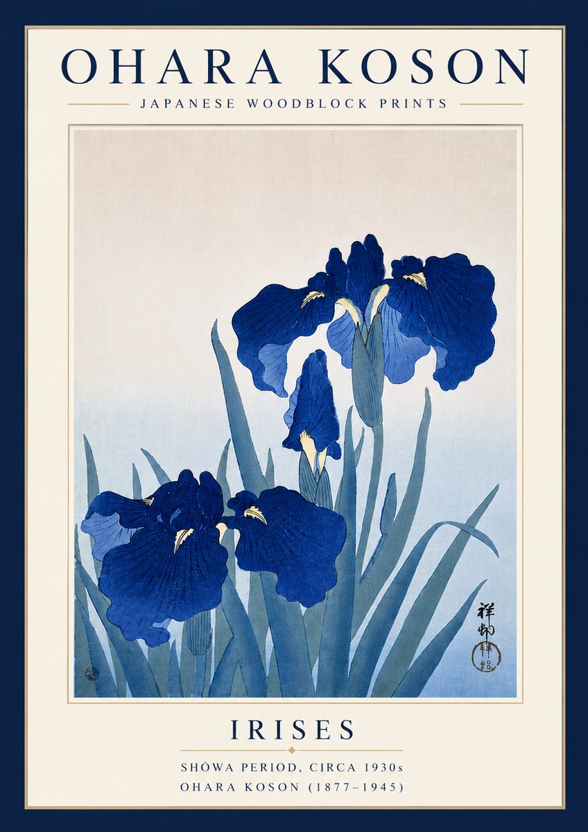 Ohara Koson Iris Es No4 - Poszter