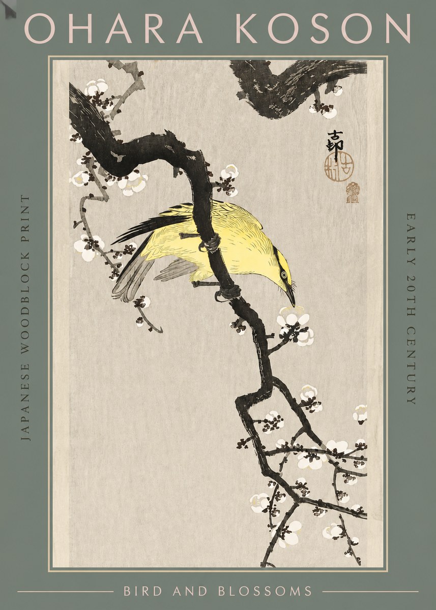 Ohara Koson Bird and Blossoms No2 - Poszter