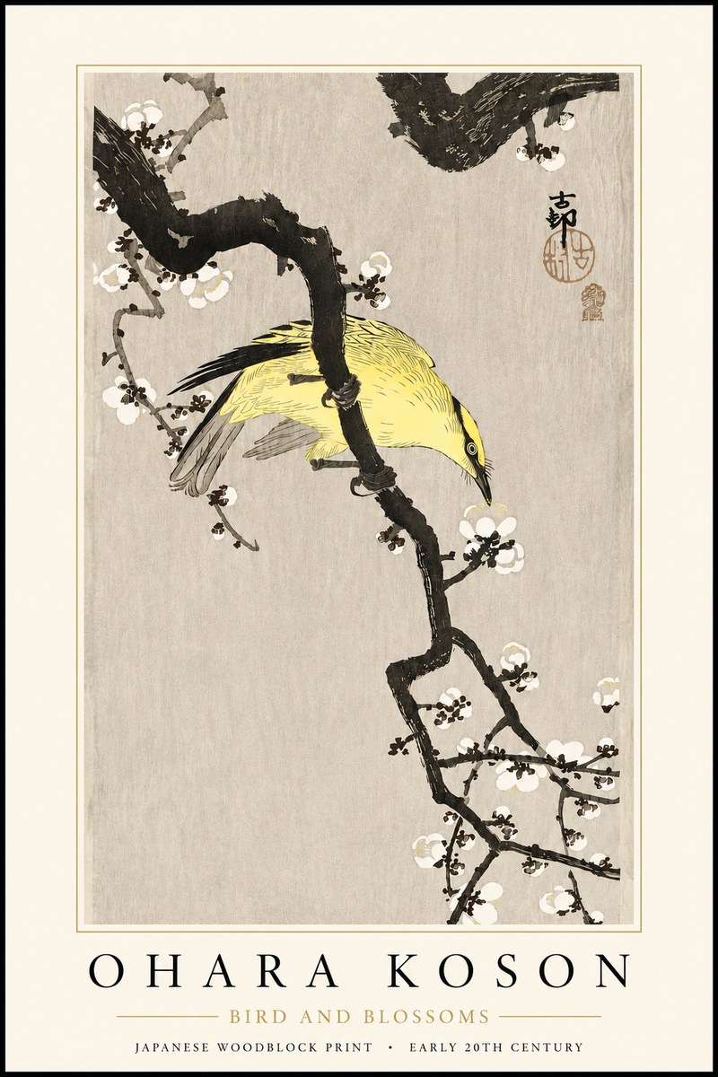Ohara Koson Bird and Blossoms No3 - Poszter