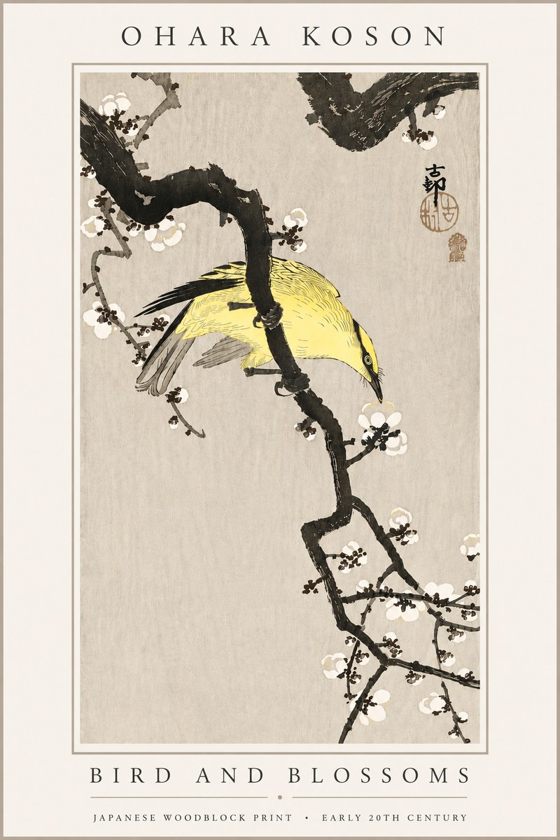 Ohara Koson Bird and Blossoms No6 - Poszter
