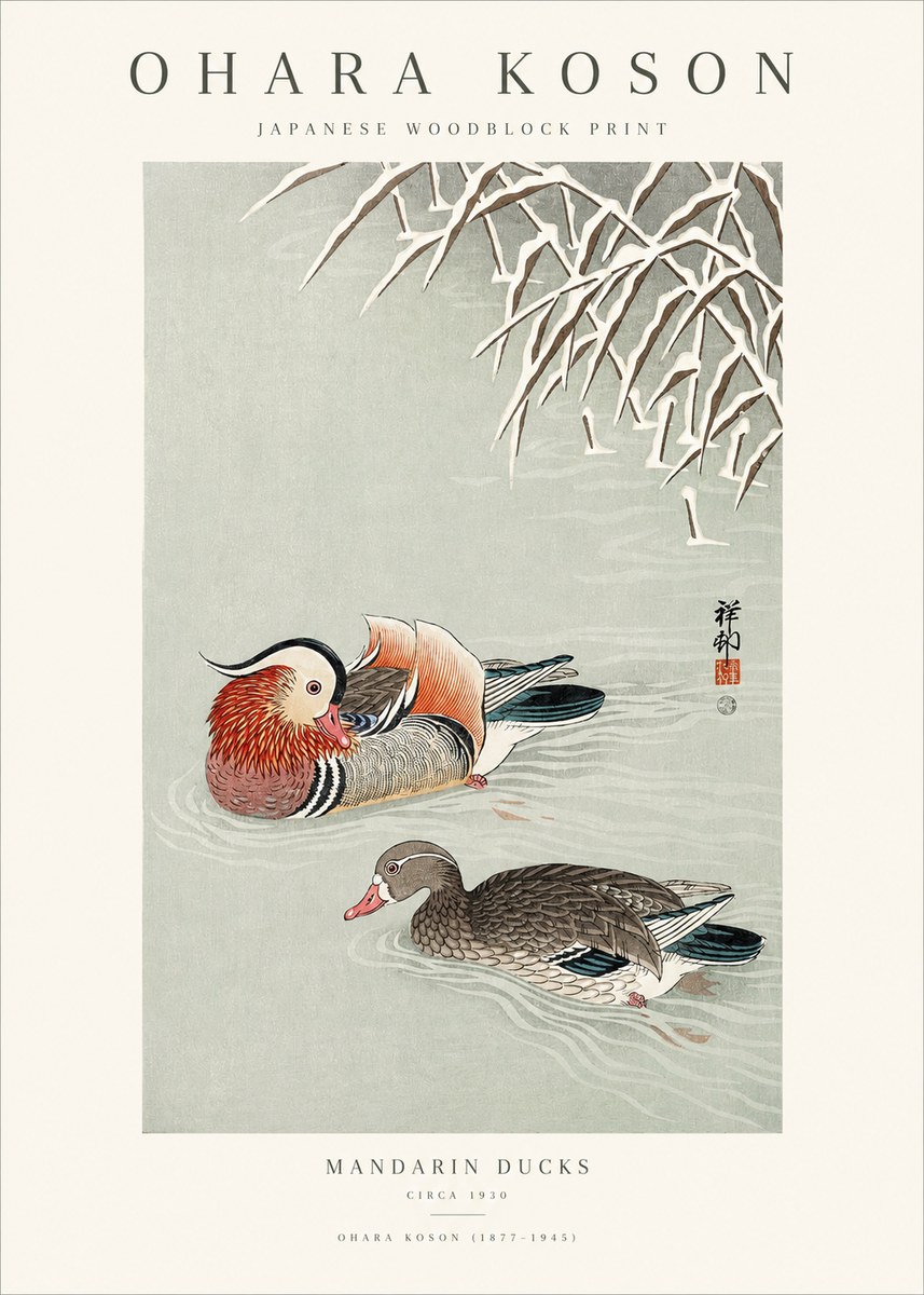 Ohara Koson Mandarin Ducks No1 - Poszter