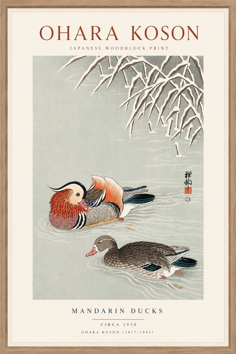 Ohara Koson Mandarin Ducks No6 - Poszter