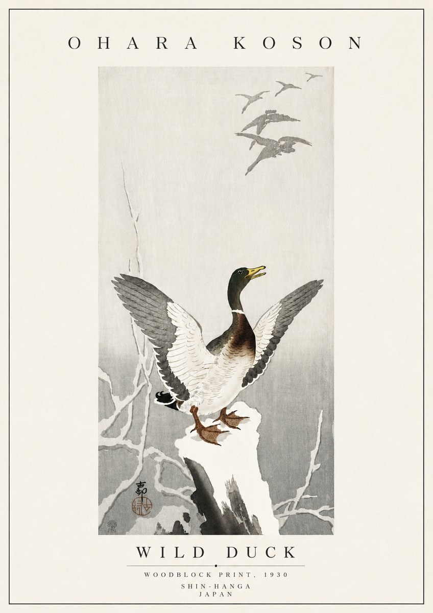 Ohara Koson Wild Duck No5 - Poszter