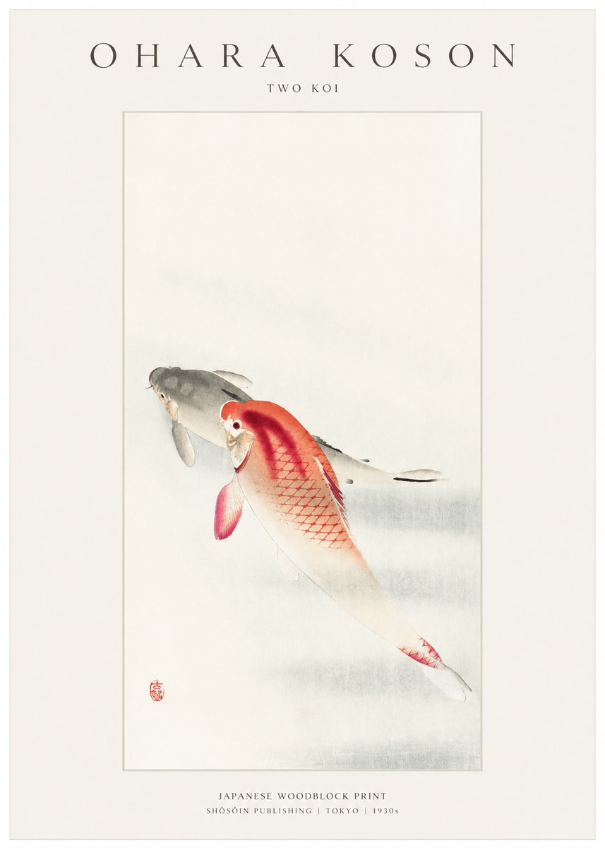 Ohara Koson Two Koi II No1 - Poszter