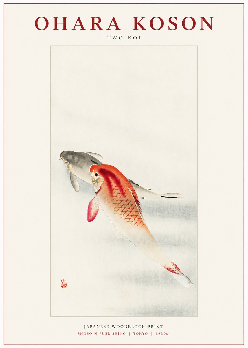 Ohara Koson Two Koi II No3 - Poszter