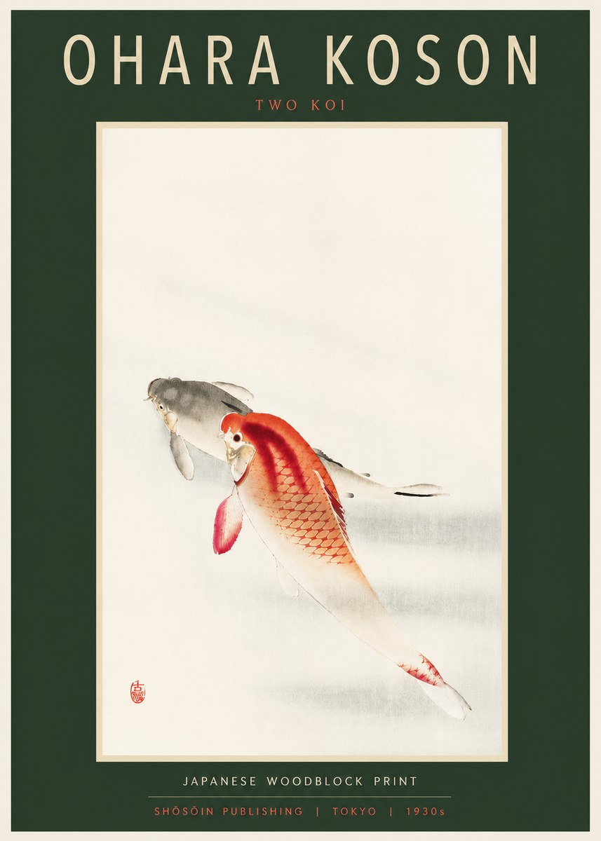 Ohara Koson Two Koi II No6 - Poszter