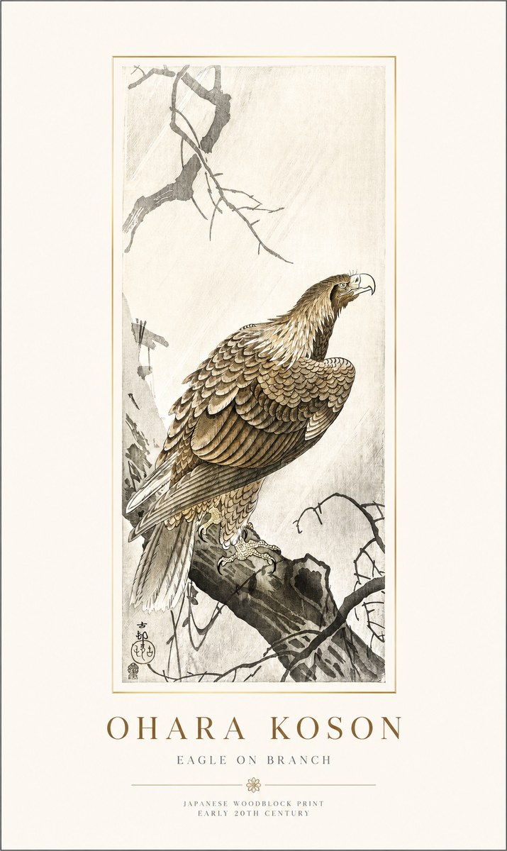 Ohara Koson Eagle on Branch No1 - Poszter