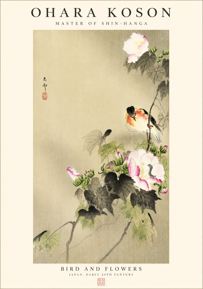 Ohara Koson Bird and Flowers No1 - Poszter