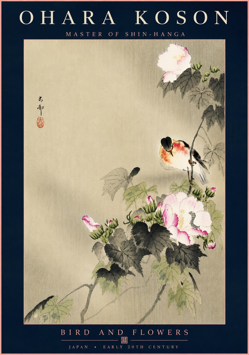 Ohara Koson Bird and Flowers No6 - Poszter