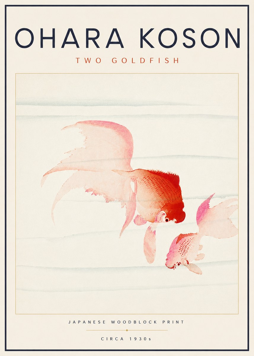 Ohara Koson Two Goldfish No6 - Poszter