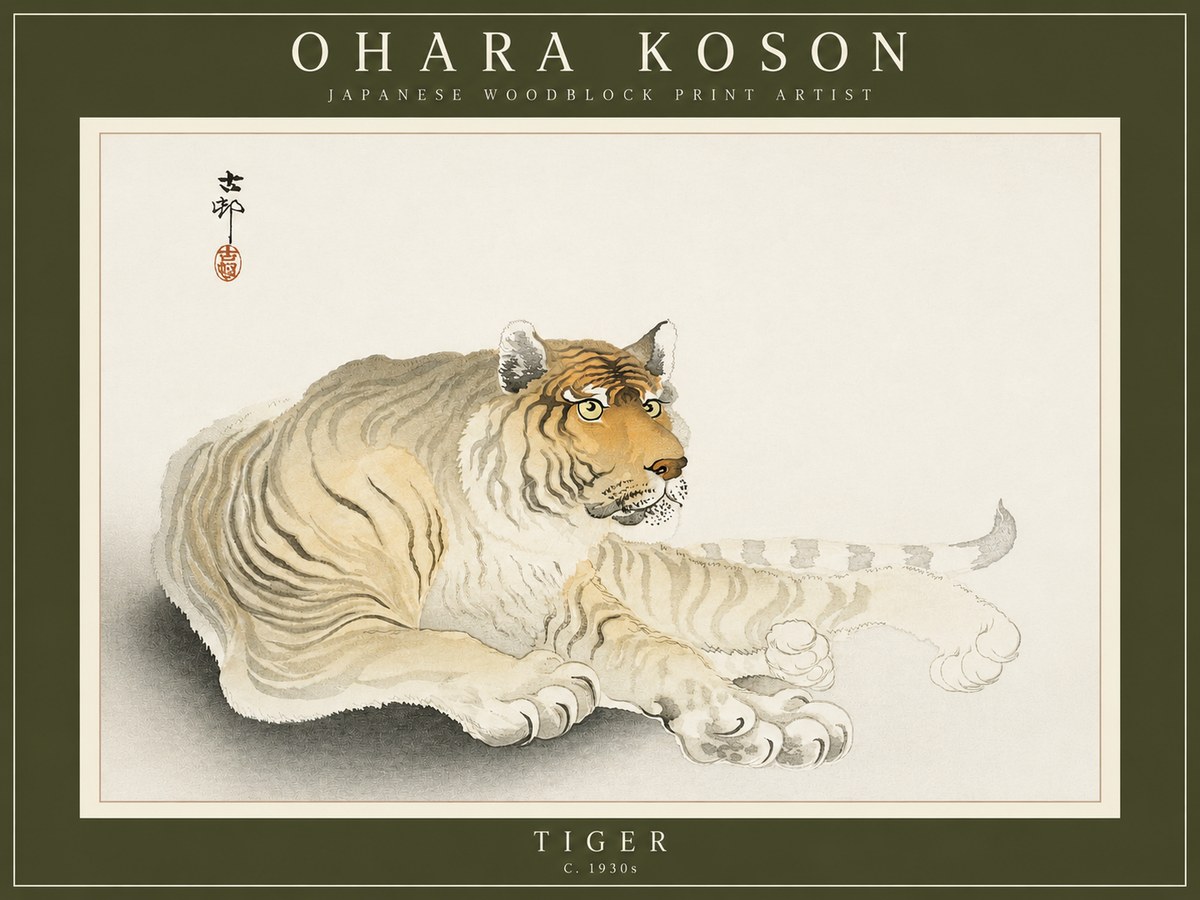 Ohara Koson Tiger No2 - Poszter