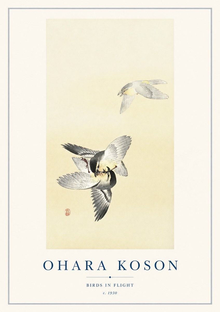 Ohara Koson Birds in Flight No1 - Poszter