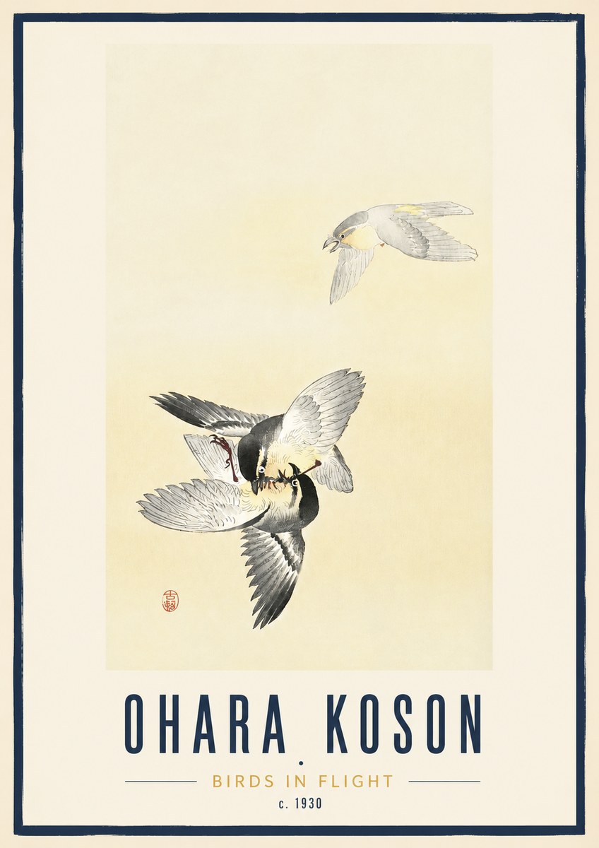 Ohara Koson Birds in Flight No3 - Poszter
