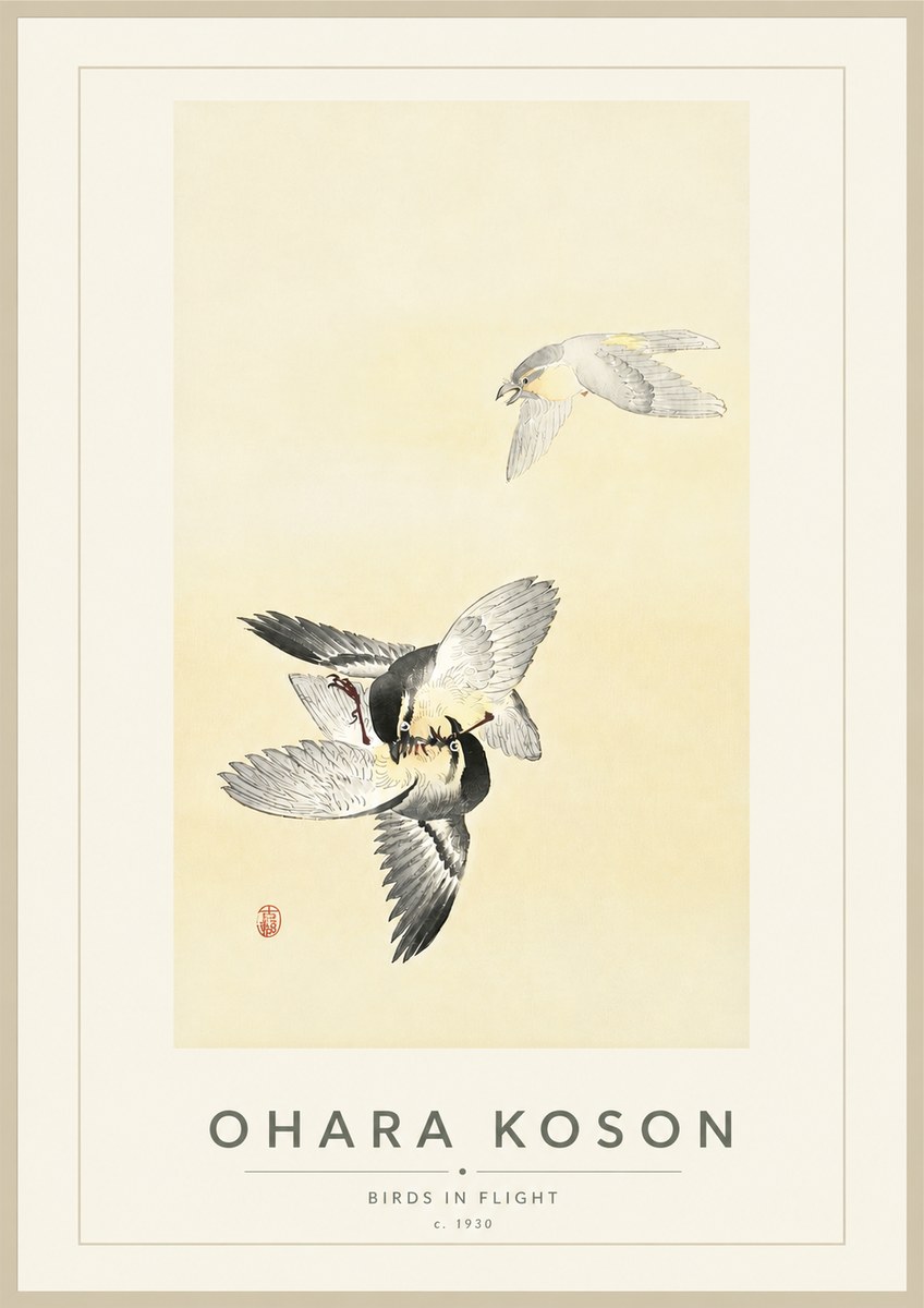 Ohara Koson Birds in Flight No4 - Poszter