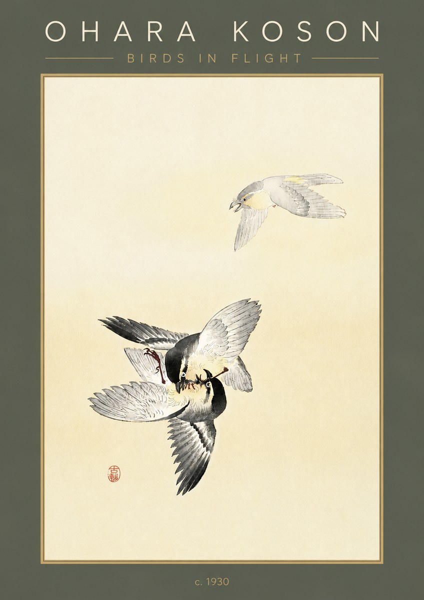 Ohara Koson Birds in Flight No5 - Poszter