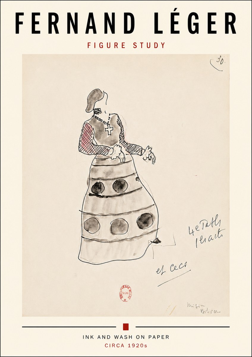 Fernand Léger Costume Design for Le Patin No4 - Poszter