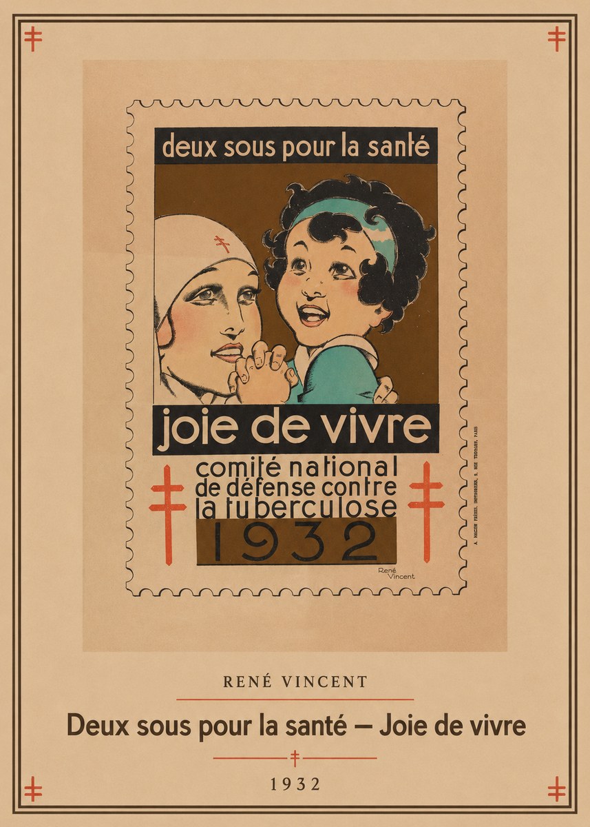 René Vincent Deux Sous Pour La Santé - Joie De Vivre No1 - Poszter