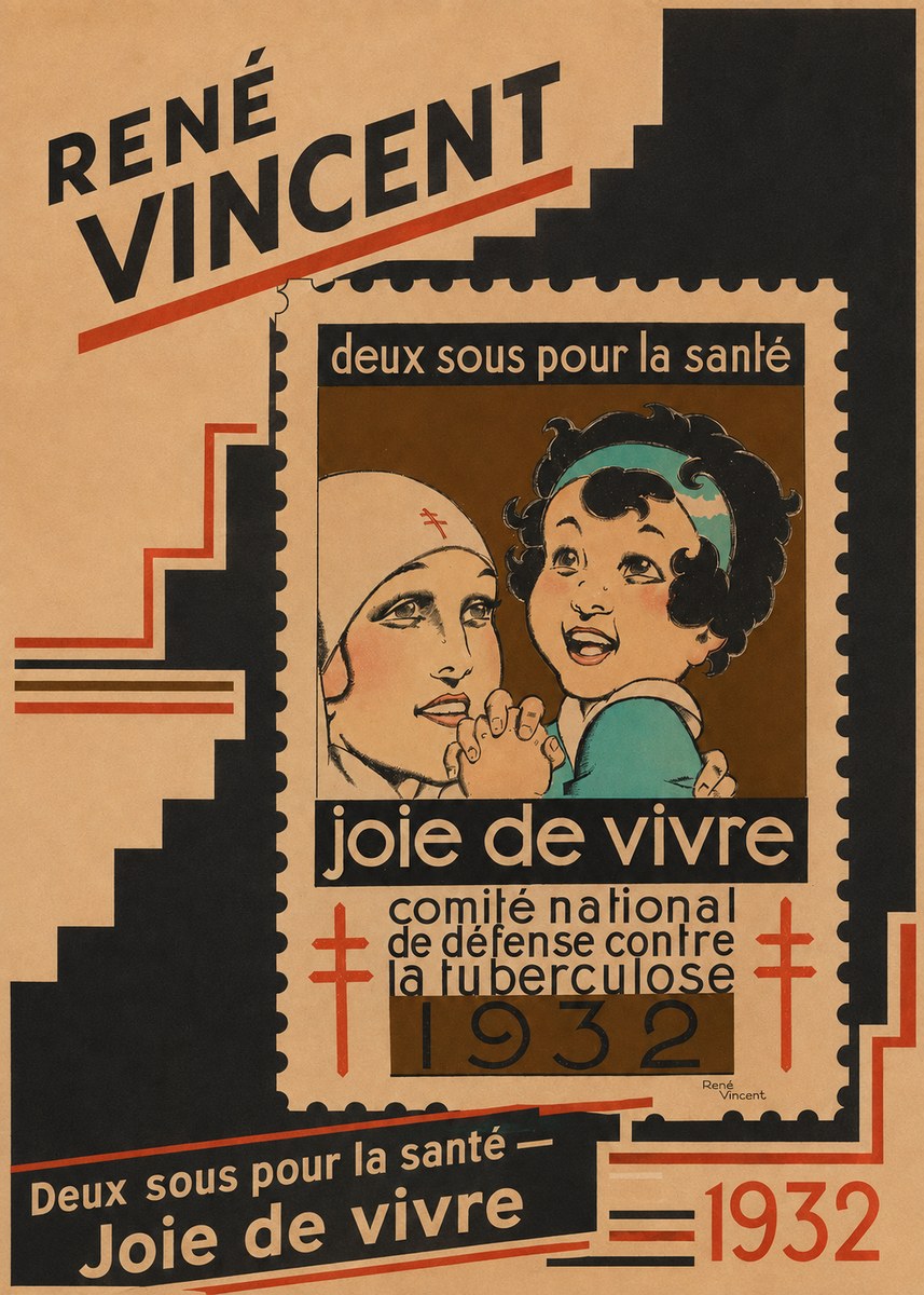 René Vincent Deux Sous Pour La Santé - Joie De Vivre No2 - Poszter