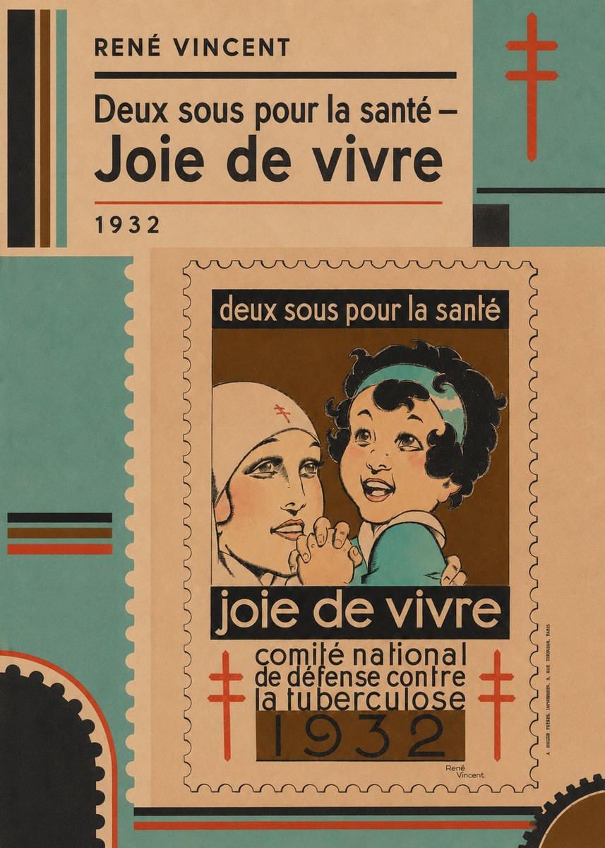 René Vincent Deux Sous Pour La Santé - Joie De Vivre No4 - Poszter