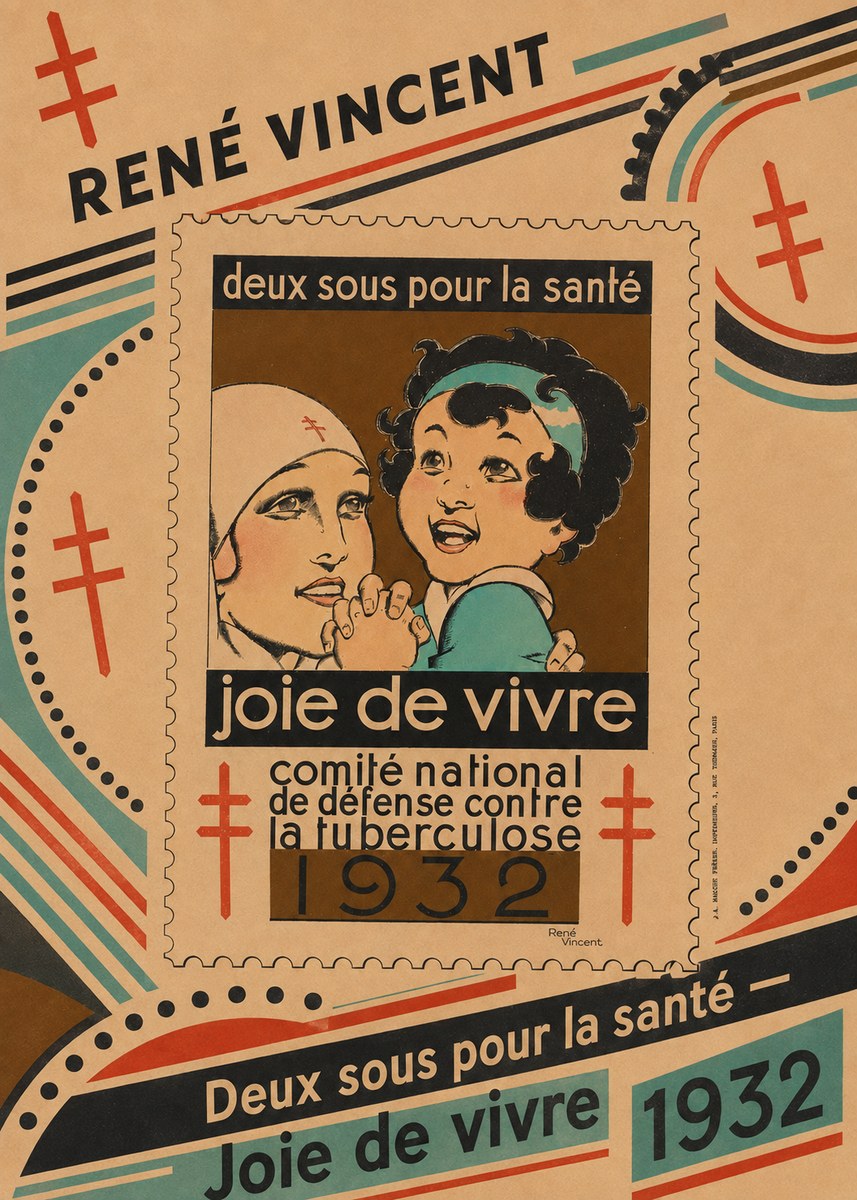 René Vincent Deux Sous Pour La Santé - Joie De Vivre No5 - Poszter
