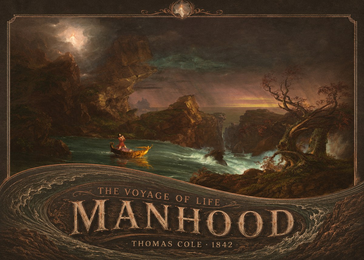 Thomas Cole The Voyage of Life: Manhood I No5 - Poszter