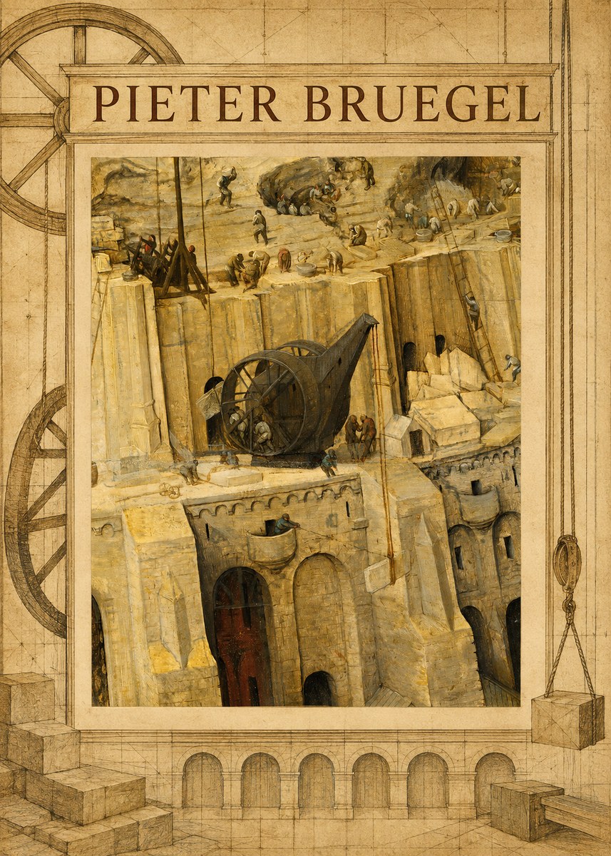 Pieter Bruegel The Tower of Babel VII No3 - Poszter