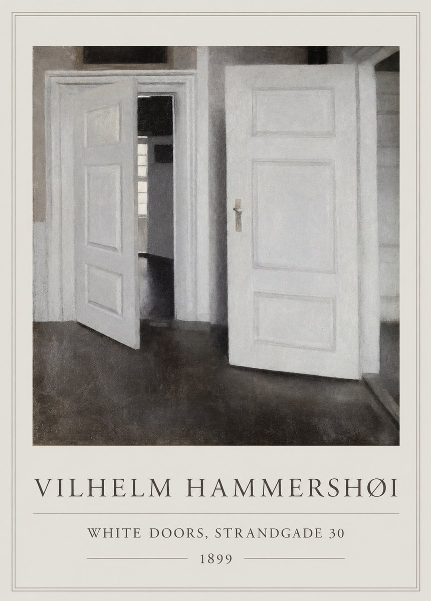 Vilhelm Hammershøi White Doors, Strandgade 30 No1 - Poszter