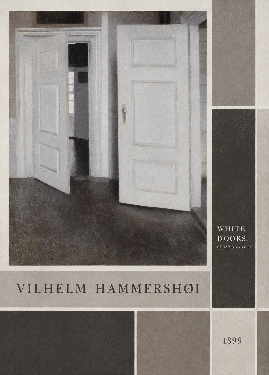 Vilhelm Hammershøi White Doors, Strandgade 30 No4 - Poszter