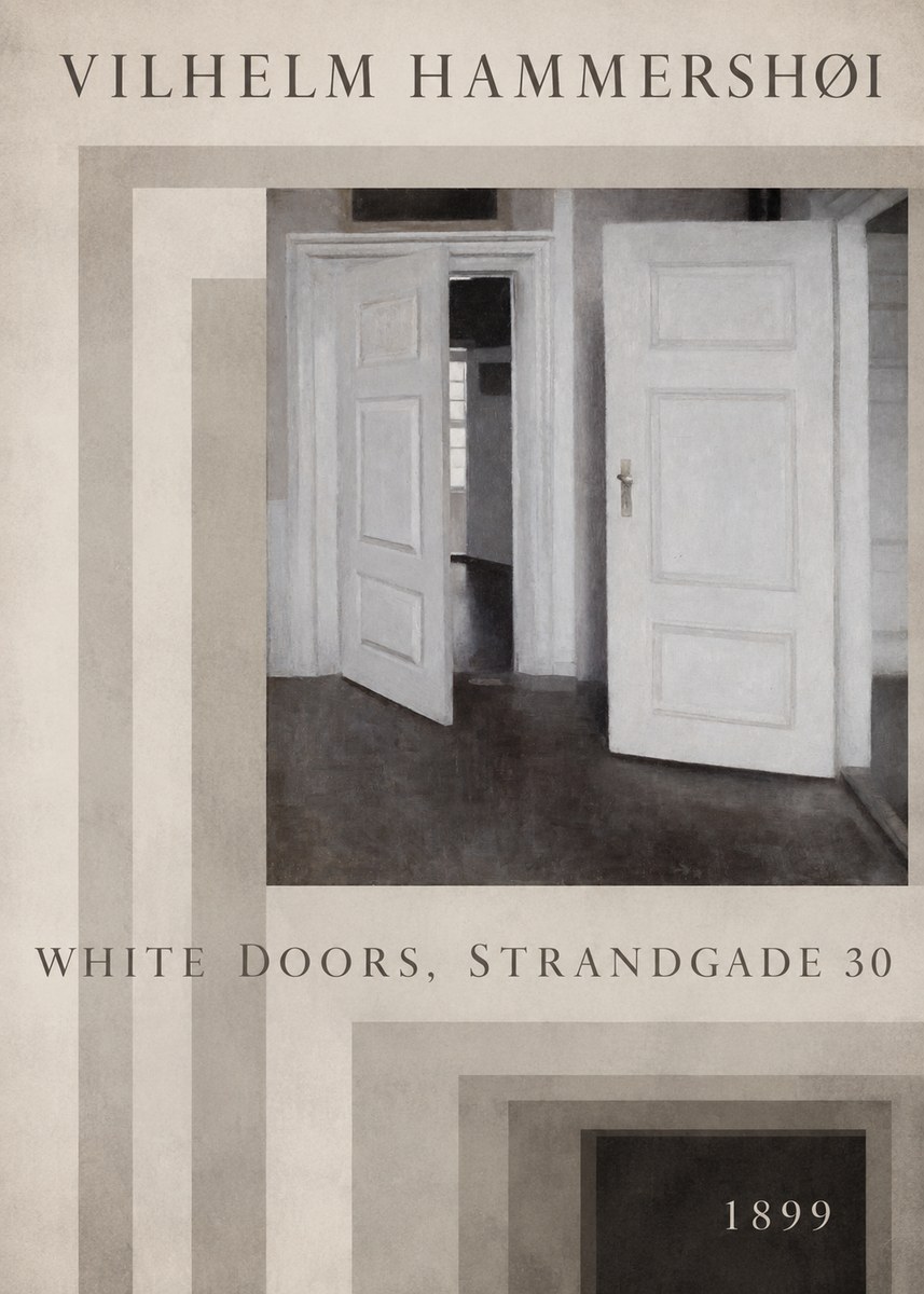 Vilhelm Hammershøi White Doors, Strandgade 30 No5 - Poszter