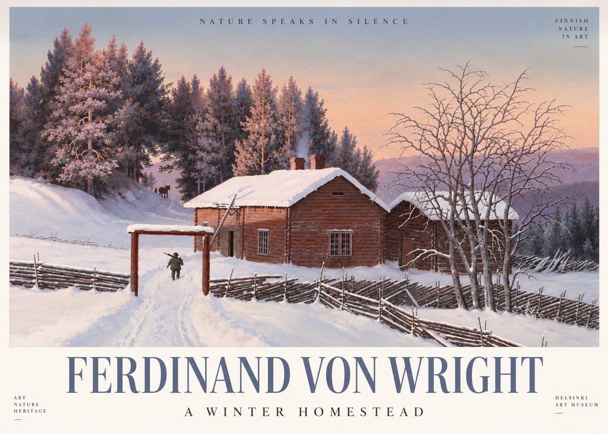 Ferdinand von Wright Winter at the Forest Edge No4 - Poszter