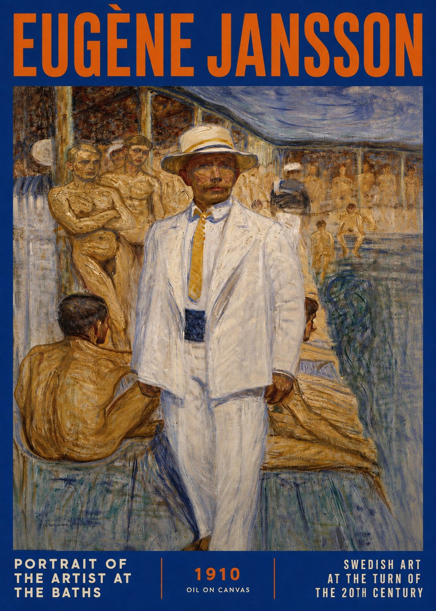 Eugène Jansson Portrait of the Artist at the Baths No2 - Poszter