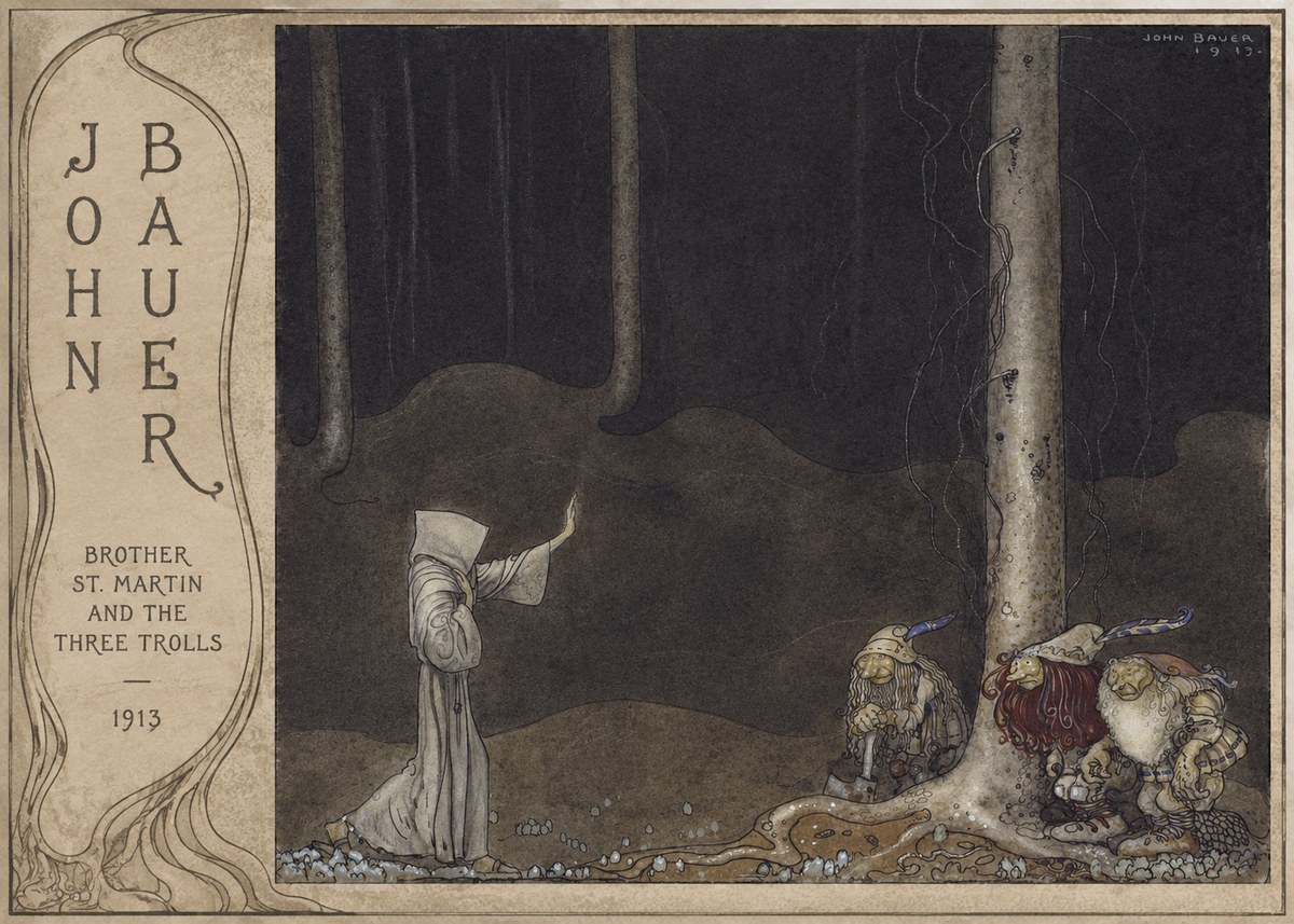 John Bauer Brother St. Martin and the Three Trolls No3 - Poszter