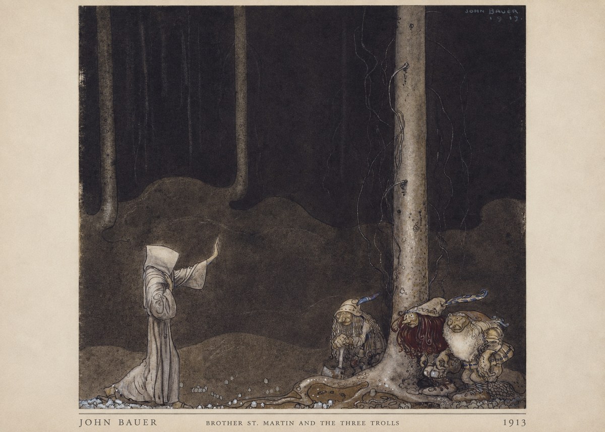 John Bauer Brother St. Martin and the Three Trolls No4 - Poszter