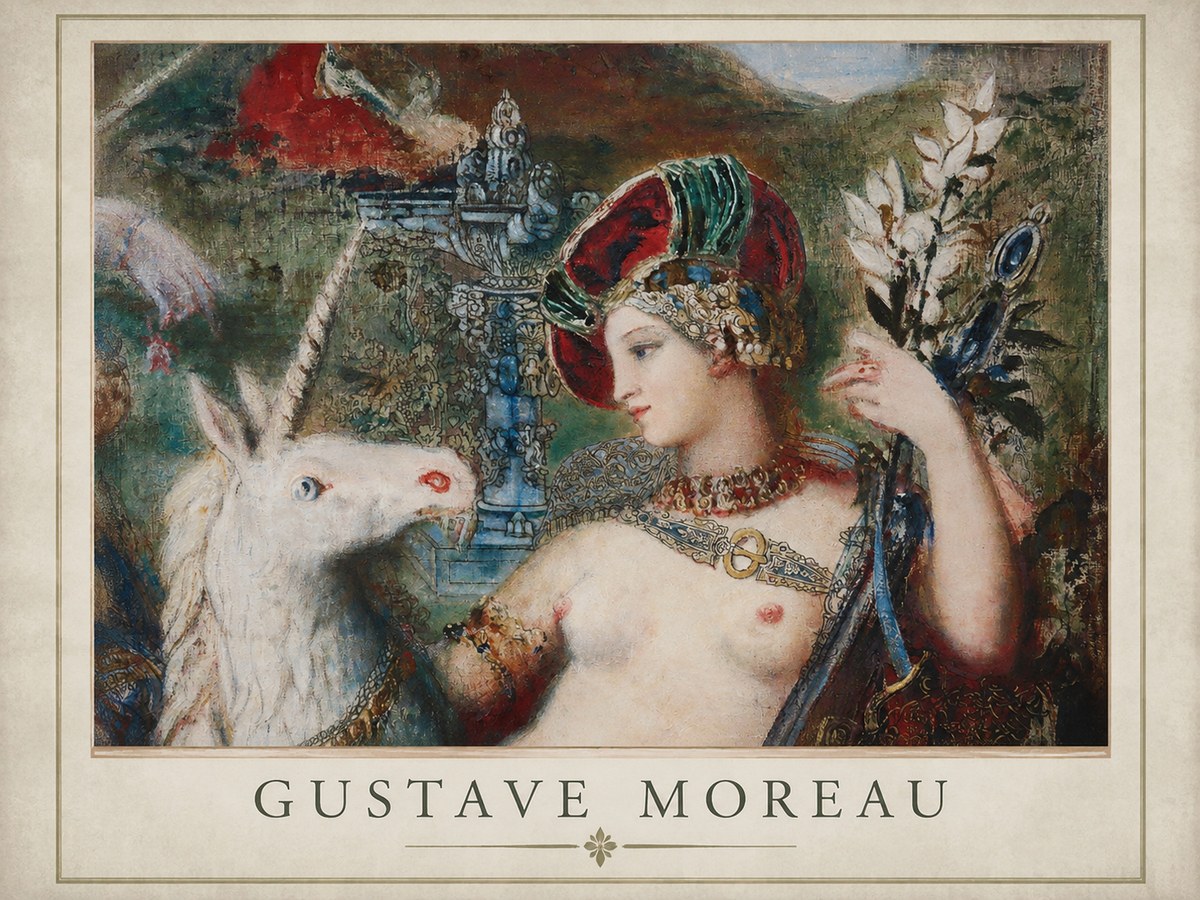 Gustave Moreau The Unicorns I No1 - Poszter