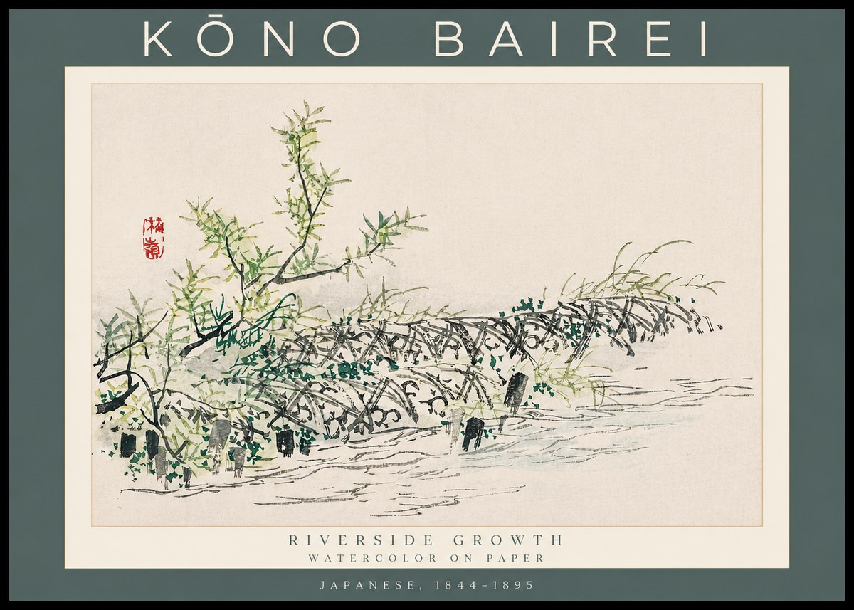 Kōno Bairei Riverside Growth No3 - Poszter
